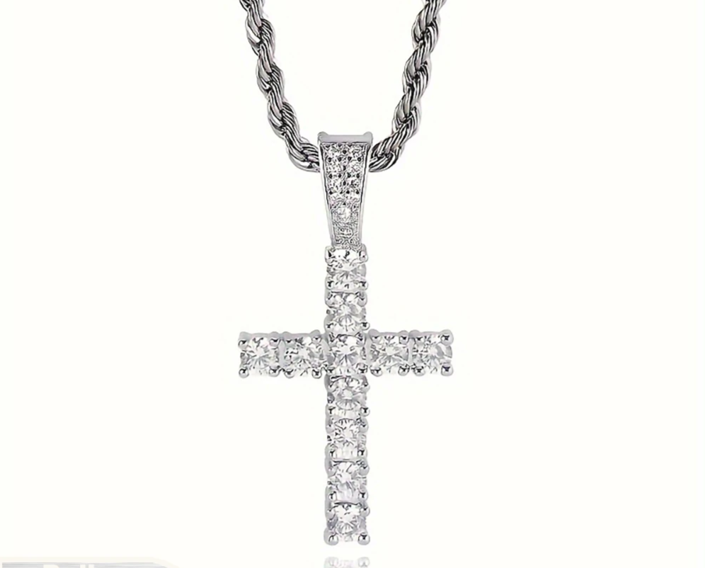 Unseen Gems 14K Gold Plated Cross Pendant Necklace - Unisex