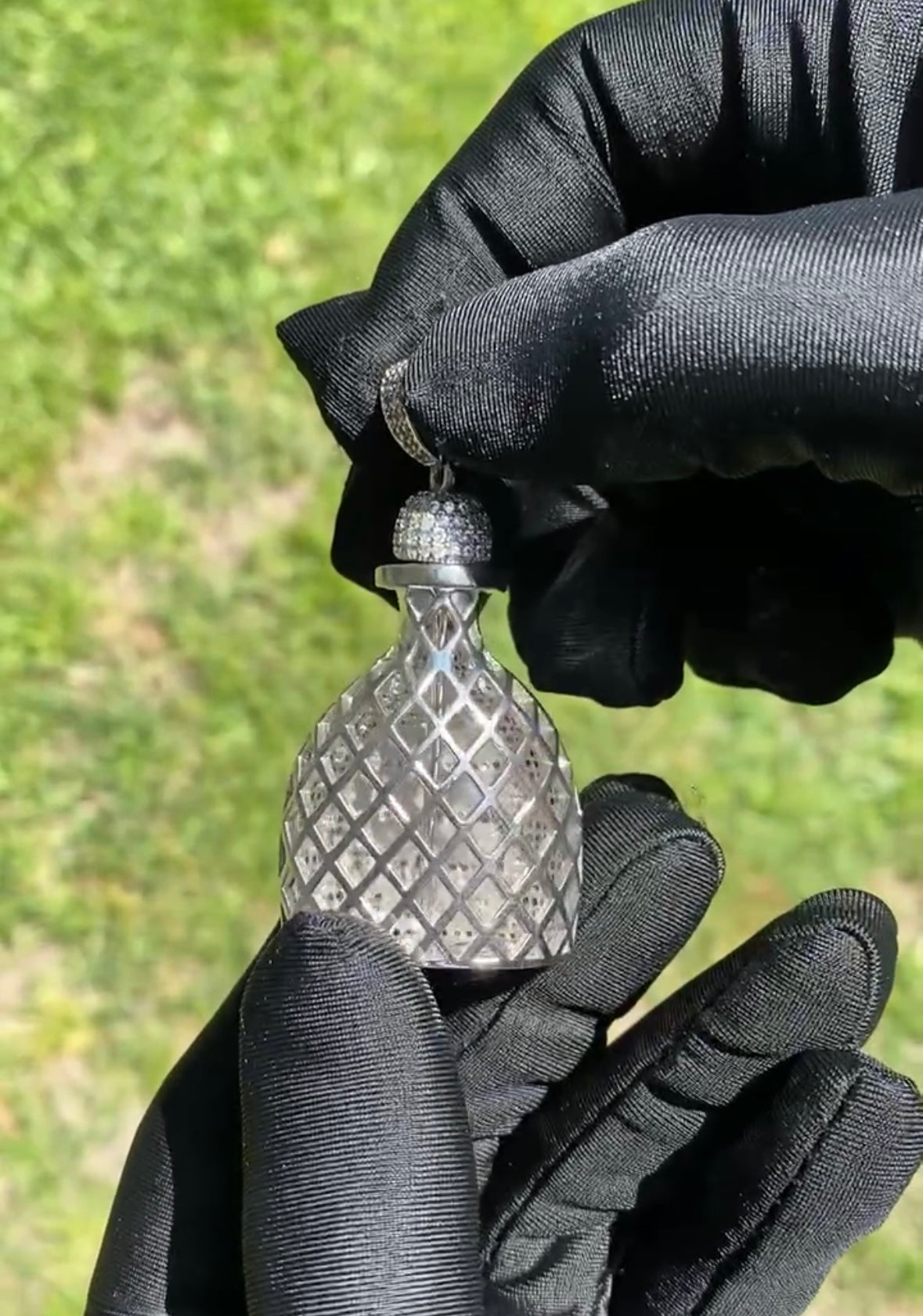 Tequila Patron Bottle Pendant with spoon