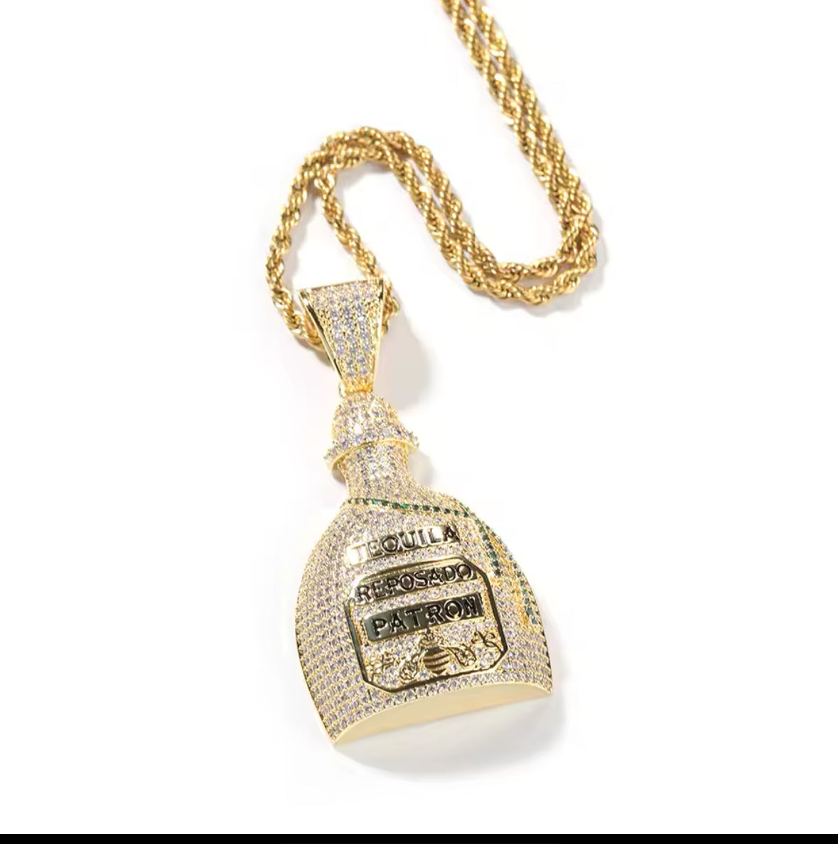 Tequila Patron Bottle Pendant with spoon
