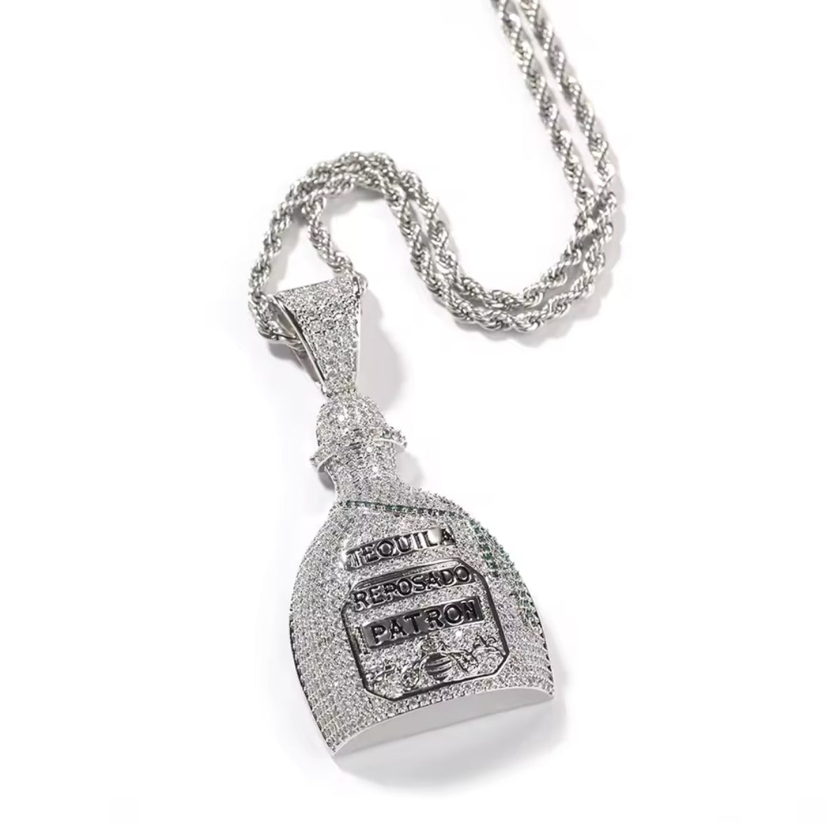 Tequila Patron Bottle Pendant with spoon