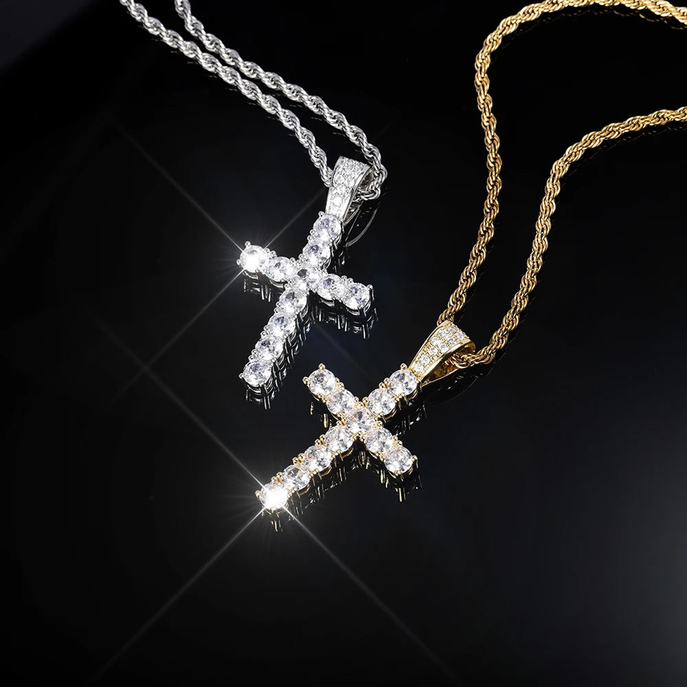 Unseen Gems 14K Gold Plated Cross Pendant Necklace - Unisex