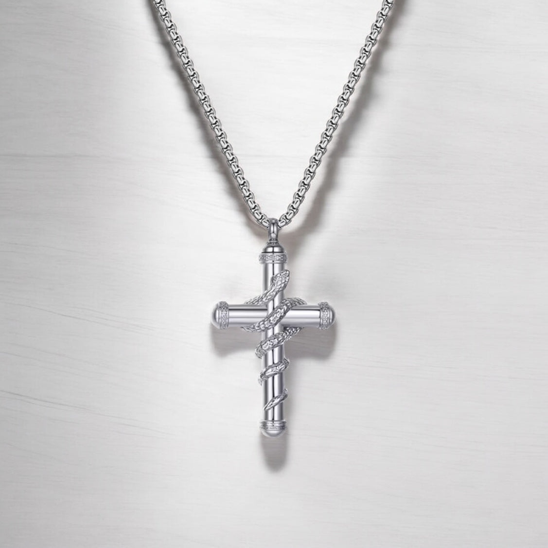Unseen Cross Serpent Pendant Urn