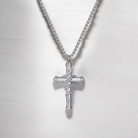 Unseen Cross Serpent Pendant Urn