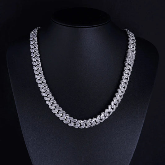 Unseen Gems 12mm Rectangle Diamond Cuban Link - Bracelet & Necklace